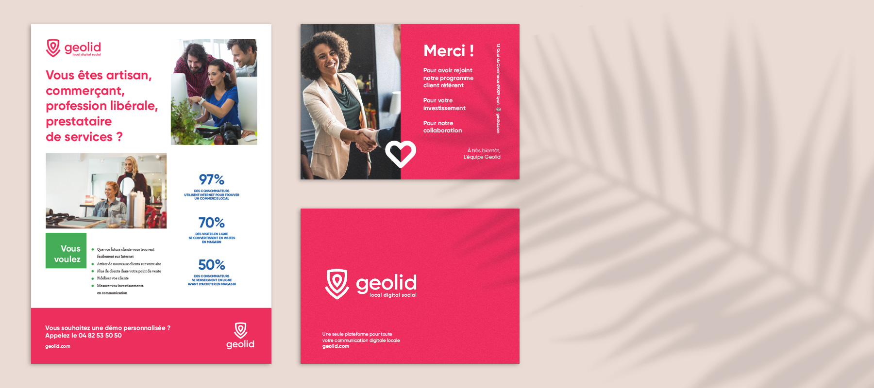 Geolid's brochure and greeting card