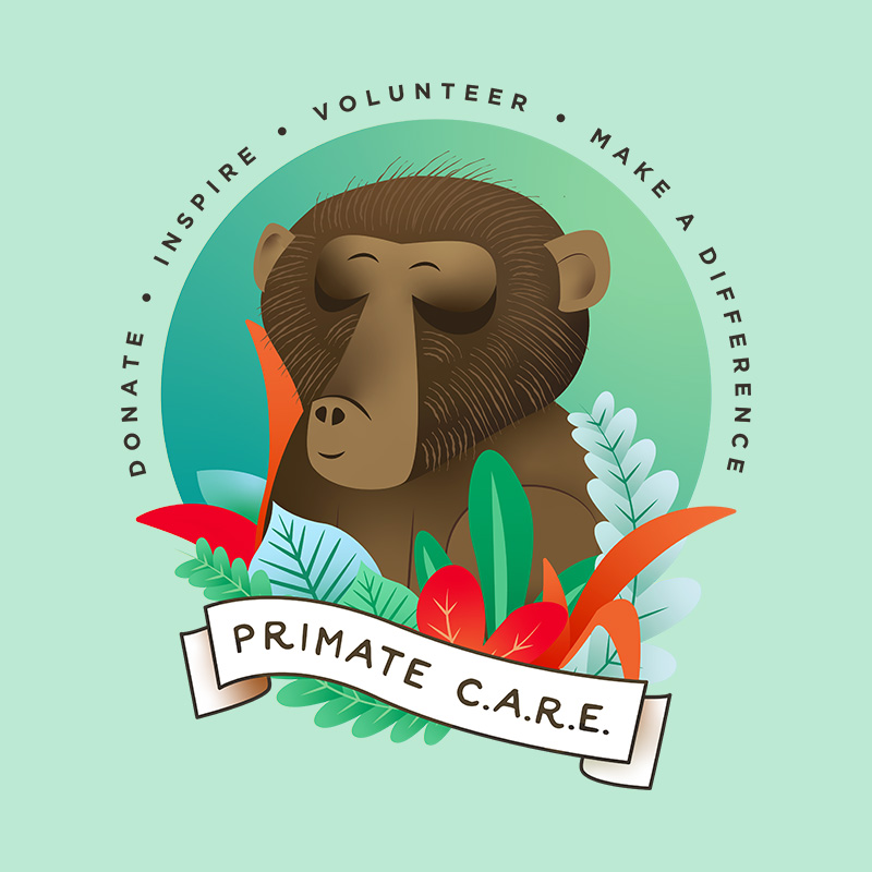 Happy Baboon illustration 