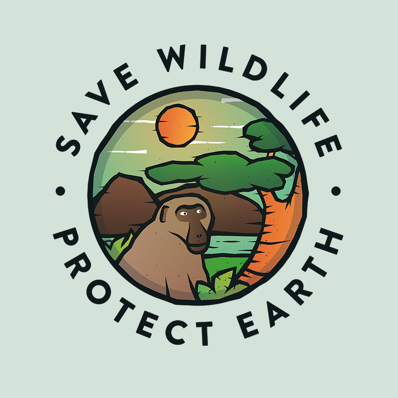 Save wildlife illustration