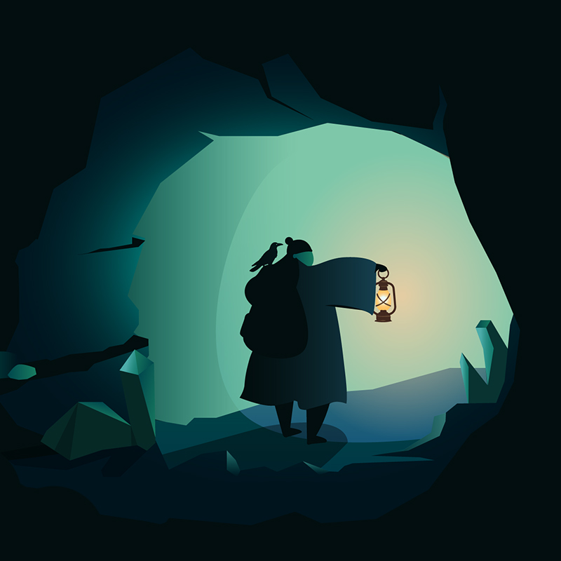 Illustration of Jack in the cave